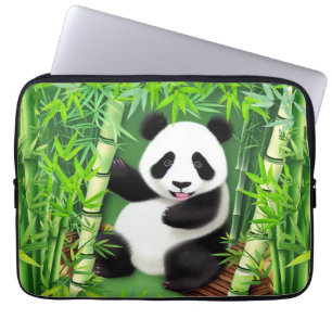 Cute Panda in het bos van Bamboe Laptop Sleeve