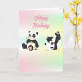 Cute panda kaart (Gele Bloem)