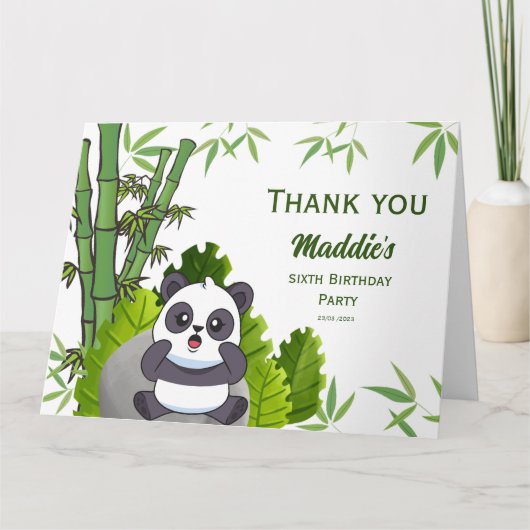 Cute Panda Kiddie Birthday Bedankkaart (Voorkant)