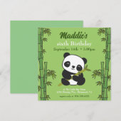 Cute Panda Kiddie Birthday Party Kaart (Voorkant / Achterkant)