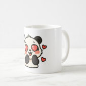 Cute Panda Love Mug – Kawaii Heart Eyes design (Devant droit)