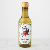 Cute Panda Merci Baby shower Mini Vin Étiquette (Devant)