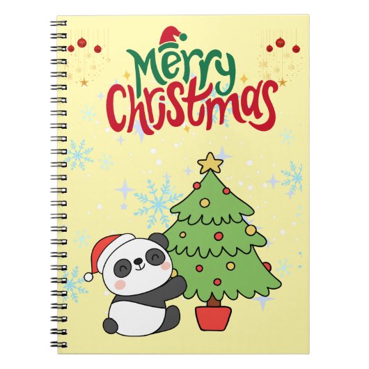 cute panda merry Christmas note book Notitieboek (Voorkant)
