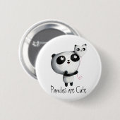 Cute Panda met ballon Ronde Button 5,7 Cm (Voorkant /achterkant)