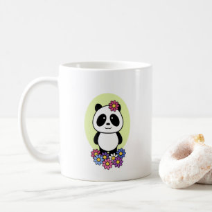 Cute Panda met Flowers - 1000Pandas Koffiemok