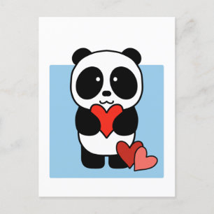Cute Panda met hart - 1000Pandas-Briefkaart Briefkaart