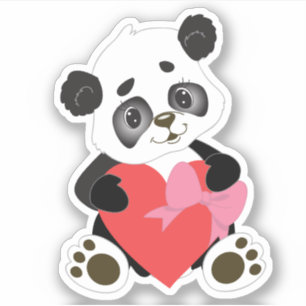 Cute Panda met hart Sticker