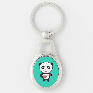 Cute Panda met rijstkom Sleutelhanger