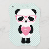 Cute Panda Mint/Pink Kaart (Voorkant / Achterkant)