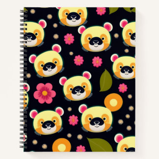 Cute Panda Naadloos Patroon Notitieboek – 21,59 x