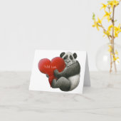 Cute Panda Note Card Kaart (Gele Bloem)