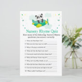 Cute panda Nursery Rhyme Quiz baby shower game (Staand voorkant)