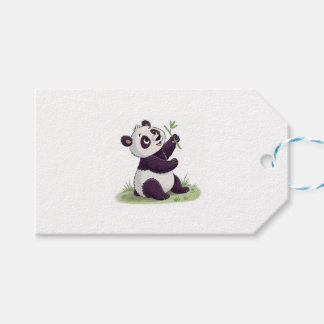 Cute panda-ontwerp cadeaulabel