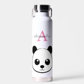 Cute Panda Ours Personnalisé Monogramme Bouteille  (Avant)
