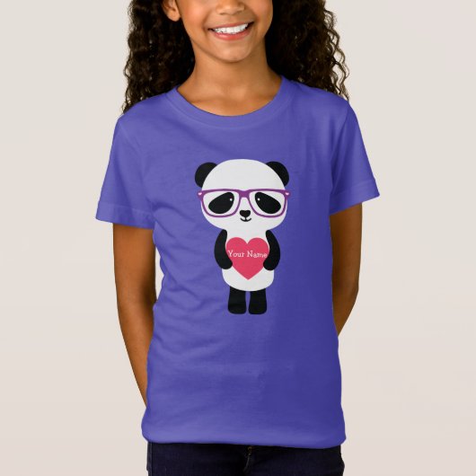Cute Panda Paars T-shirt (Voorkant)