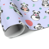 Cute Panda Pattern Birthday | PAARS Cadeaupapier (Rol Hoek)