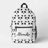 Cute Panda Pattern Black and White Bedrukte Rugzak (Voorkant)