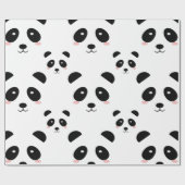 Cute Panda Pattern Black and White Cadeaupapier (Vlak)