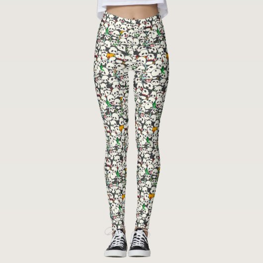 Cute Panda Pattern Leggings (Voorkant)