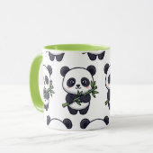 Cute Panda Pattern Mug – Black & White Design (Devant gauche)