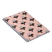 Cute Panda Pattern on Pink – Kawaii Seamless  Notitieboek (Rechterzijde)