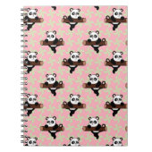 Cute Panda Pattern on Pink – Kawaii Seamless  Notitieboek (Voorkant)