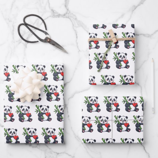 Cute Panda Pattern Wrapping Paper for Gifts and Pa (Voorkant)