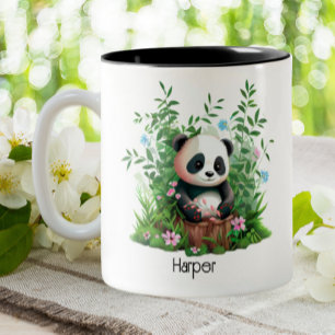 Cute Panda Persoonlijk Tweekleurige Koffiemok
