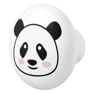 Cute panda porte en céramique et tiroir bouton