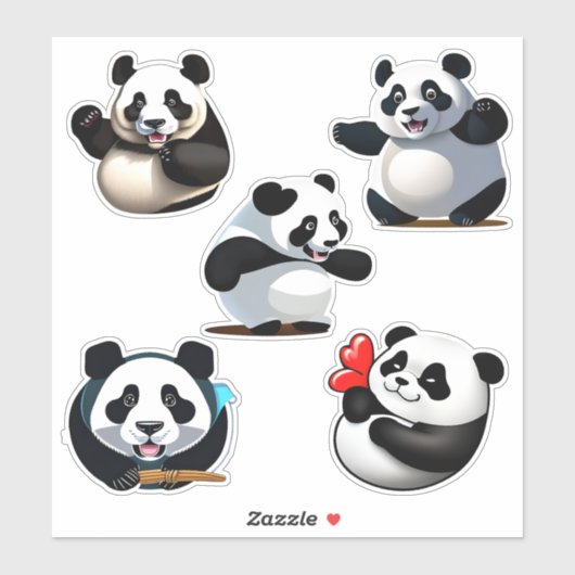 Cute Panda Poses Sticker (Vel)