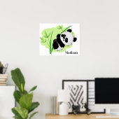 Cute Panda, poster met aangepaste naam (Thuiskantoor)