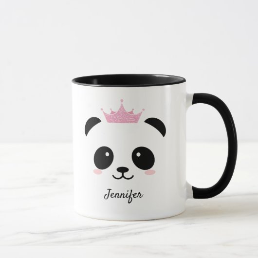 Cute panda princess gepersonaliseerd mok (Rechts)