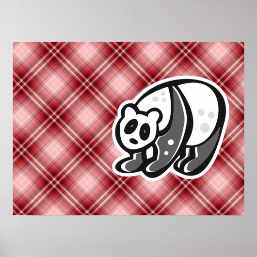 Cute Panda; Red Play Poster (Voorkant)