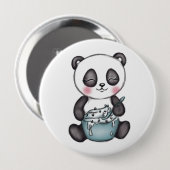 Cute Panda Ronde Button 4,0 Cm (Voorkant /achterkant)