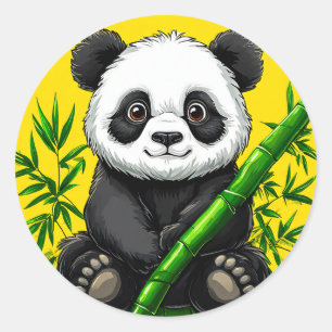 Cute panda ronde sticker