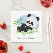 Cute Panda serviettes en papier texte personnalisé (En situation)