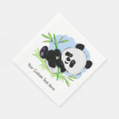 Cute Panda serviettes en papier texte personnalisé (Coin)