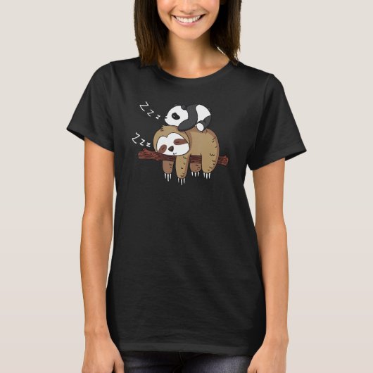 Cute panda slaapt op de sloetholte t-shirt (Voorkant)