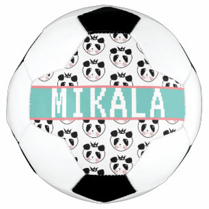 Cute Panda Soccer Fan Custom Name Voetbal
