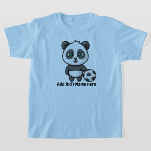 Cute Panda Soccer Football aangepaste kinder naam T-shirt