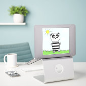 Cute Panda Sticker (Laptop op bureau)
