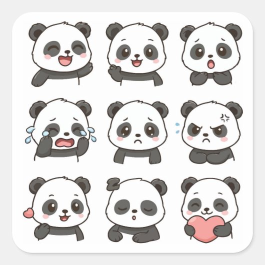 Cute panda sticker pack  (Devant)