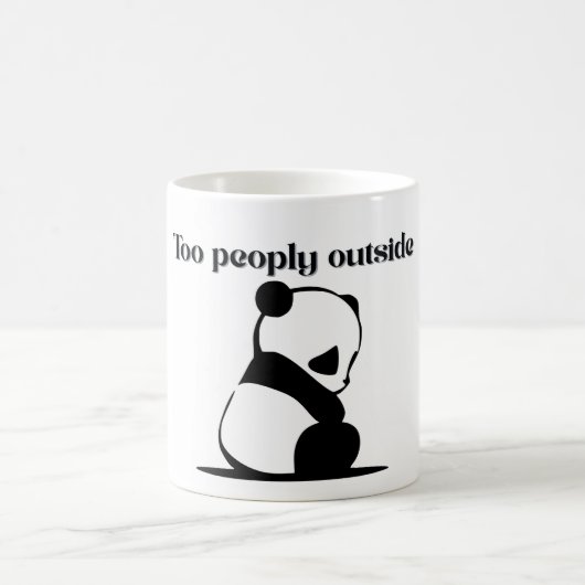Cute panda Too peoply outside Mugs for introverts (Centre)