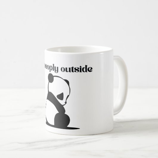 Cute panda Too peoply outside Mugs for introverts Koffiemok (Voorkant rechts)