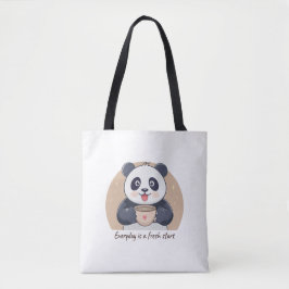 Cute Panda with Coffee Draagtas