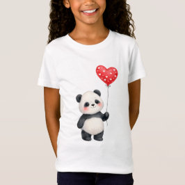 Cute Panda With Heart Shape Balloon T-shirt