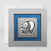 Cute Panda Zilver Kaart (Achterkant)