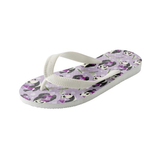 Cute Pandabeer Baby Meisje Speelt met Bal Kinder Teenslippers (Schuin)