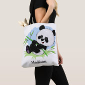 Cute Pandas aangepaste naamzakken Draagtas (Dichtbij)