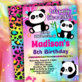 Cute Pandas Birthday Party Kaart